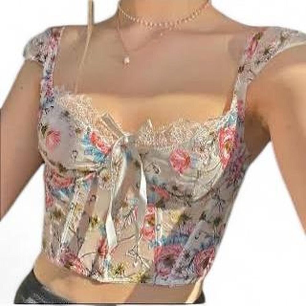 Coquette Fairy Victorias Secret x For Love and Lemons Floral Bustier Corset Top